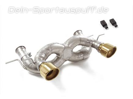 Ragazzon Edelstahl Sportauspuff Maserati MC20 je 114mm rund eingerollt abgeschrägt gold