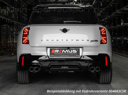 Remus Edelstahl Duplex Racing-Komplettanlage ab OPF Mini U25 JCW Countryman ALL4 inkl. Endrohrsatz nach Wahl