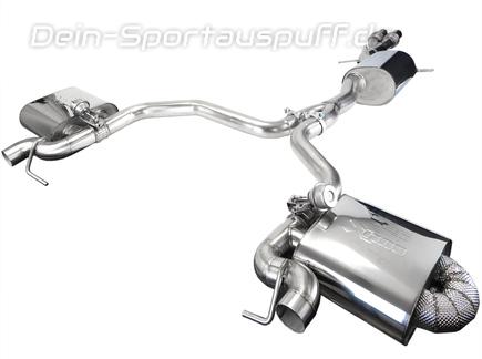 Bull-X Edelstahl Duplex Sportauspuff-Komplettanlage ab VSD mit Klappensteuerung Ø76mm Audi A7 C7 3.0l TFSI inkl. Endrohrsatz nach Wahl