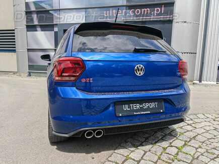 Ulter Racing-Komplettanlage ab Kat VW Polo 6 GTI Typ AW 2x80mm rund eingerollt abgeschrägt mit Absorber