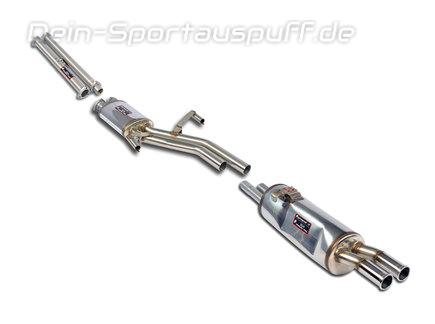 Supersprint Edelstahl Sportauspuff-Komplettanlage BMW 5er E28 525i 528i 535i 2x54mm rund eingerollt gerade