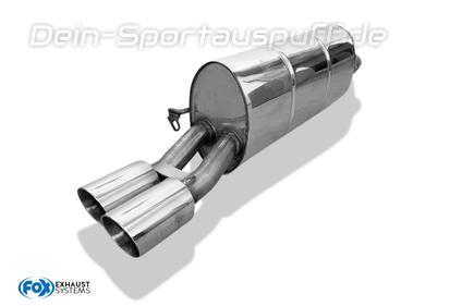 Fox Edelstahl Sportauspuff-Komplettanlage ab OPF Audi A1 Typ GB 25 30 TFSI 2x76mm rund doppelwandig abgeschrägt