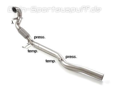Ragazzon Edelstahl Ø76mm Downpipe mit Kat-Ersatzrohr und OPF-Ersatzrohr Audi SQ2 Typ GA