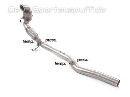 Ragazzon Edelstahl Ø76mm Downpipe mit 200-Zeller-Sport-Kat und OPF-Ersatzrohr Audi SQ2 Typ GA