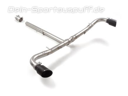 Ragazzon Edelstahl Duplex Endschalldämpfer-Ersatzrohr Alfa Romeo Tonale 1.5l VGT je 95mm rund eingerollt seitlich abgeschrägt in schwarz