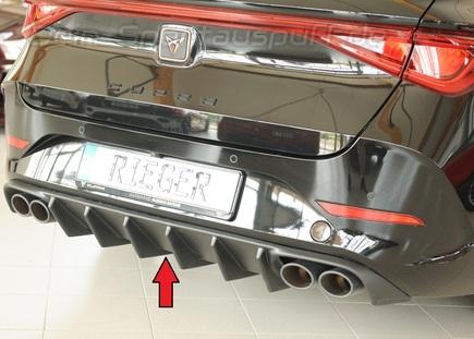 Rieger Heckeinsatz ABS/matt schwarz für Cupra Leon KL ST für 4-Rohr Optik (Mod. ohne AHK)