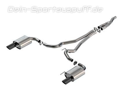 Borla S-TYPE Edelstahl Duplex Komplettanlage ab Kat Ford Mustang 7 2.3l EcoBoost je 102mm rund eingerollt abgeschrägt in schwarz