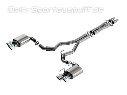 Borla S-TYPE Edelstahl Duplex Komplettanlage ab Kat Ford Mustang 7 Dark Horse je 2x127mm rund eingerollt abgeschrägt