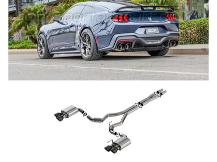 Borla S-TYPE Edelstahl Duplex Komplettanlage ab Kat Ford Mustang 7 Dark Horse je 2x127mm rund eingerollt abgeschrägt in schwarz