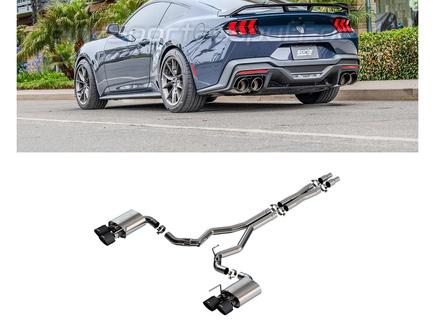 Borla ATAK Edelstahl Duplex Komplettanlage ab Kat Ford Mustang 7 Dark Horse je 2x127mm rund eingerollt abgeschrägt in schwarz