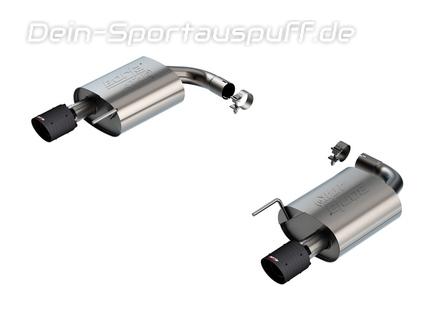Borla ATAK Edelstahl Duplex Sportauspuff Ford Mustang 7 5.0 GT je 102mm rund scharfkantig abgeschrägt aus Carbon