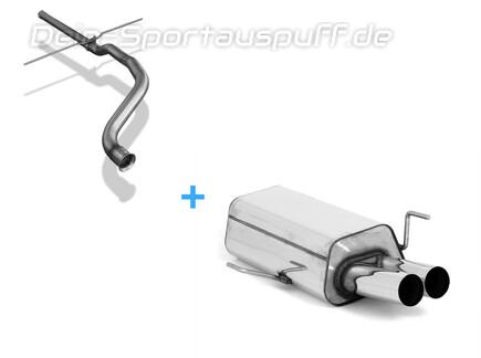Fox Edelstahl Racing-Komplettanlage ab Kat Audi 80 B4 Limousine/Avant 2.0-2.8l 2x70mm rund scharf gerade