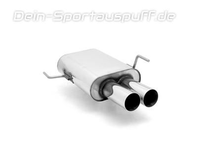 Fox Edelstahl Sportauspuff Audi 80 quattro B4 Limousine/Avant mit Serien-Schürze 2x70mm rund scharf