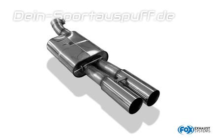 Fox Edelstahl Ø76mm Racing-Komplettanlage ab Kat Audi A4 B5 1.8l T Limousine/Avant 2x80mm rund scharf gerade