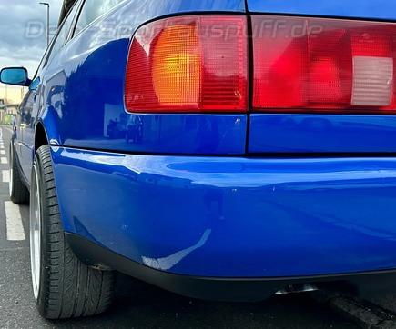 FOX Edelstahl Racing-Komplettanlage ab Kat Audi 100, A6 Typ C4 quattro 2.6l 2.8l 2x63mm Dieseloptik nach unten gebogen