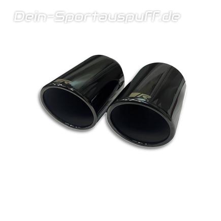 Remus Edelstahl Endrohrsatz 2x102mm rund eingerollt abgeschrägt schwarz