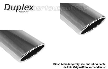 Fox Edelstahl Duplex Sportauspuff Nissan Juke F15 ALL-MODE 4x4 je 129x106mm oval eingerollt abgeschrägt