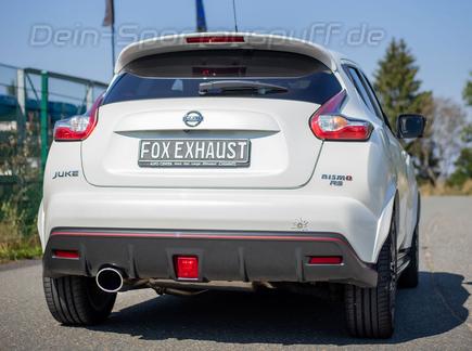 Fox Edelstahl Sportauspuff Nissan Juke F15 ALL-MODE 4x4 129x106mm oval eingerollt abgeschrägt
