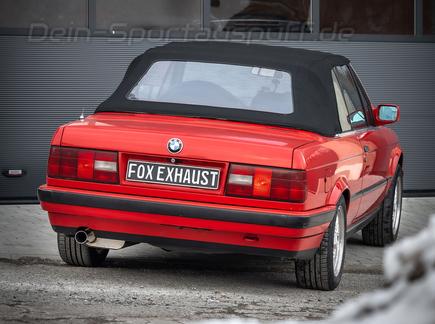 Fox Edelstahl Sportauspuffanlage ab Kat BMW 3er E30 316i u. 318i ab Bj.09.87 80mm rund doppelwandig gerade