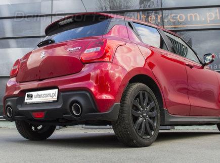 Ulter Edelstahl Duplex Endschalldämpfer-Ersatzrohr Suzuki Swift Sport 5 Typ AZ 1.4l je 100mm rund eingerollt abgeschrägt mit Absorber