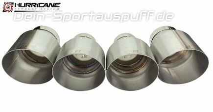 Hurricane Titan Duplex Endrohrsatz je 2x114mm rund scharfkantig abgeschrägt (Anschluss 63/76mm)