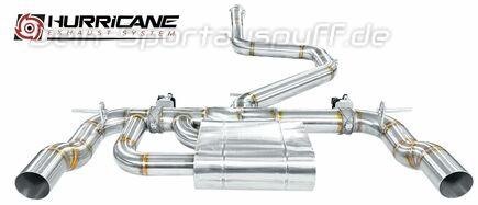 Hurricane V2 Edelstahl Duplex Sportauspuff-Komplettanlage ab OPF mit Klappensteuerung Ø89mm Hyundai I30N Performance Fastback Facelift Typ PD