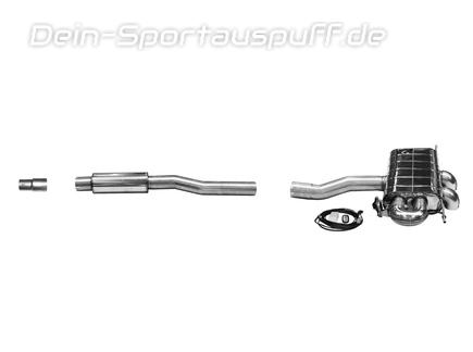 Bastuck Edelstahl Sportauspuff-Komplettanlage ab OPF mit Klappe Mini Cooper S F66 2x Dieseloptik nach unten gebogen