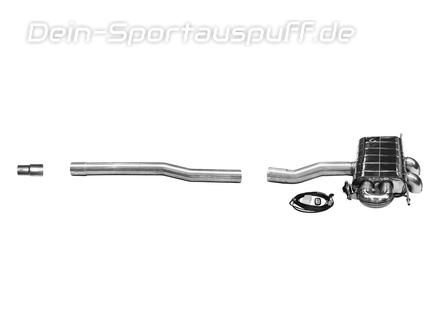 Bastuck Edelstahl Racing-Komplettanlage ab OPF mit Klappe Mini Cooper S F66 2x Dieseloptik nach unten gebogen