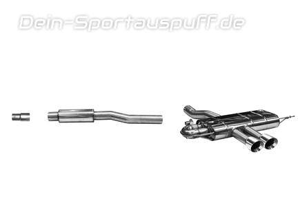 Bastuck Edelstahl Sportauspuff-Komplettanlage ab OPF mit Klappe Mini Cooper S F66 2x100mm rund doppelwandig abgeschrägt