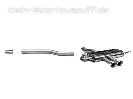 Bastuck Edelstahl Racing-Komplettanlage ab OPF mit Klappe Mini Cooper S F66 2x100mm rund doppelwandig abgeschrägt