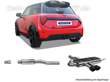 Bastuck Edelstahl Sportauspuff-Komplettanlage ab OPF Mini Cooper S F66 2x100mm rund eingerollt abgeschrägt aus Carbon