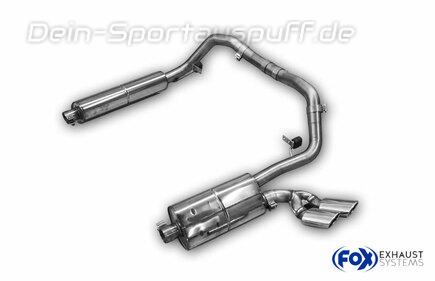 Fox Edelstahl Sportauspuff-Komplettanlage ab Kat Mercedes G-Klasse W463 G320 (ab 2004) 2x115x85mm oval eingerollt abgeschrägt