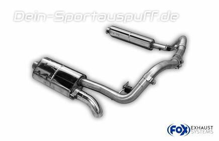 Fox Edelstahl Sportauspuff-Komplettanlage ab Kat Mercedes G-Klasse W463 G320 (ab 2004) 1x63mm Dieseloptik nach unten gebogen