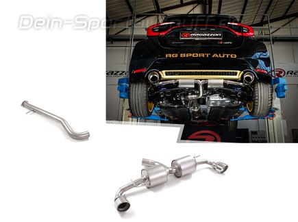 Ragazzon Edelstahl Duplex Racing-Komplettanlage ab OPF Toyota Yaris GR Facelift Typ XP21 je 114mm rund eingerollt abgeschrägt