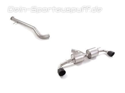 Ragazzon Edelstahl Duplex Racing-Komplettanlage ab OPF Toyota Yaris GR Facelift Typ XP21 je 114mm rund eingerollt abgeschrägt in schwarz