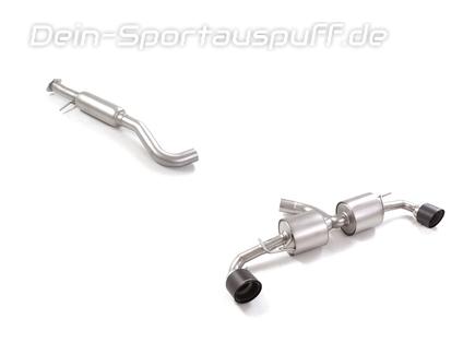 Ragazzon Edelstahl Duplex Sportauspuff-Komplettanlage ab OPF Toyota Yaris GR Facelift Typ XP21 je 118mm rund scharfkantig abgeschrägt aus Carbon