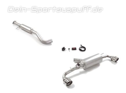 Ragazzon Edelstahl Duplex Sportauspuff-Komplettanlage ab OPF + Klappe Toyota Yaris GR Facelift Typ XP21 je 114mm rund eingerollt abgeschrägt