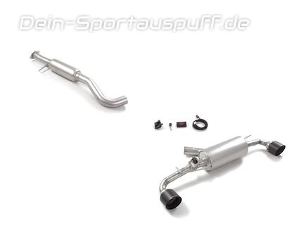 Ragazzon Edelstahl Duplex Sportauspuff-Komplettanlage ab OPF + Klappe Toyota Yaris GR Facelift Typ XP21 je 118mm rund scharf abgeschrägt aus Carbon