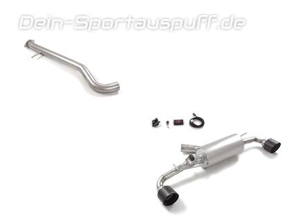 Ragazzon Edelstahl Duplex Race-Komplettanlage ab OPF + Klappe Toyota Yaris GR Facelift Typ XP21 je 118mm rund scharf abgeschrägt aus Carbon