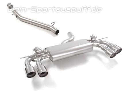 Ragazzon Edelstahl Duplex Sportauspuff-Komplettanlage ab OPF VW Golf 8 R je 2x102mm rund eingerollt abgeschrägt