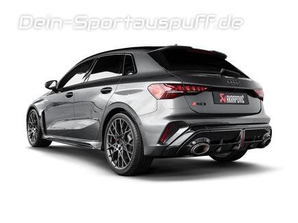 Akrapovic Evolution Line Titan Duplex Komplettanlage ab OPF Audi RS3 8Y Sportback Facelift je 1x oval abgeschrägt aus Carbon (ab 08.2024)