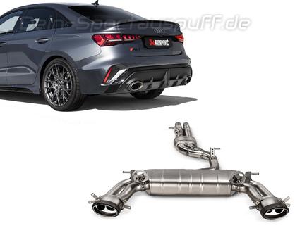 Akrapovic Evolution Line Titan Duplex Komplettanlage ab OPF Audi RS3 8Y Limousine je 1x oval abgeschrägt aus Carbon