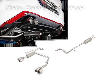 Ragazzon Edelstahl Duplex Sportauspuff-Komplettanlage ab OPF Alfa Romeo Junior Ibrida 1.2 VGT je 2x80mm rund eingerollt gerade