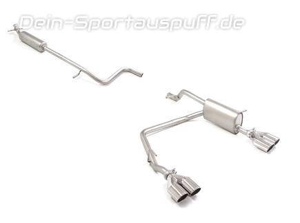 Ragazzon Edelstahl Duplex Sportauspuff-Komplettanlage ab OPF Alfa Romeo Junior Ibrida 1.2 VGT je 2x80mm rund eingerollt abgeschrägt