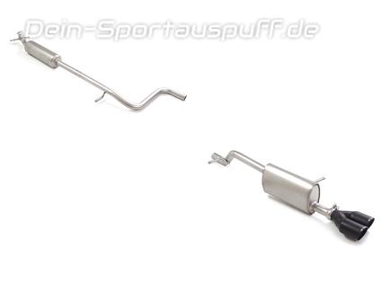 Ragazzon Edelstahl Sportauspuff-Komplettanlage ab OPF Alfa Romeo Junior Ibrida 1.2 VGT 2x80mm rund eingerollt abgeschrägt in schwarz