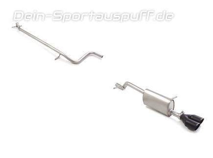 Ragazzon Edelstahl Racing-Komplettanlage ab OPF Alfa Romeo Junior Ibrida 1.2 VGT 2x80mm rund eingerollt abgeschrägt in schwarz