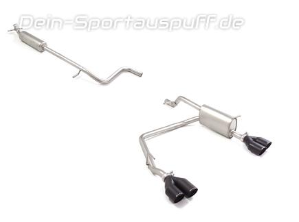 Ragazzon Edelstahl Duplex Sportauspuff-Komplettanlage ab OPF Alfa Romeo Junior Ibrida 1.2 VGT je 2x80mm rund eingerollt abgeschrägt in schwarz