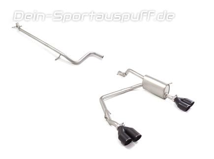 Ragazzon Edelstahl Duplex Racing-Komplettanlage ab OPF Alfa Romeo Junior Ibrida 1.2 VGT je 2x80mm rund eingerollt abgeschrägt in schwarz