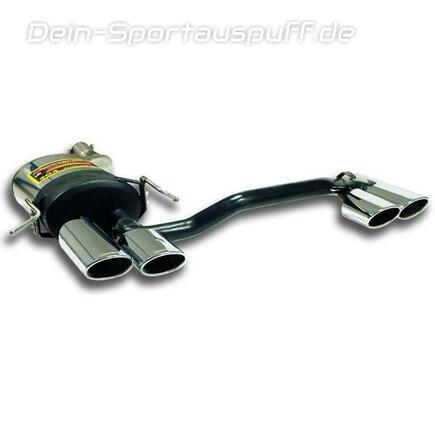 Supersprint Edelstahl Duplex Sportauspuff-Komplettanlage ab Kat Mercedes C-Klasse W203/S203 C180-C320 je 2x90x70mm oval eingerollt abgeschrägt