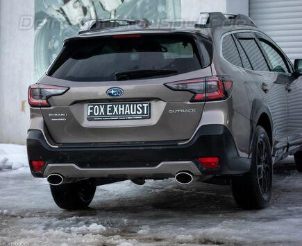 Fox Edelstahl Duplex Sportauspuff-Komplettanlage ab Kat Subaru Outback Typ BT je 140x90mm oval eingerollt abgeschrägt
